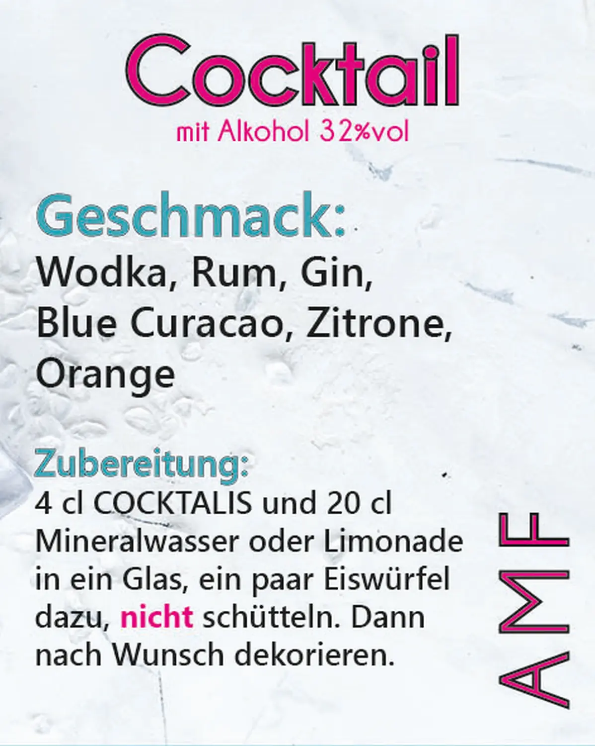 AMF Cocktail mit Alkohol von COCKTALIS Deutschland Menükarte
