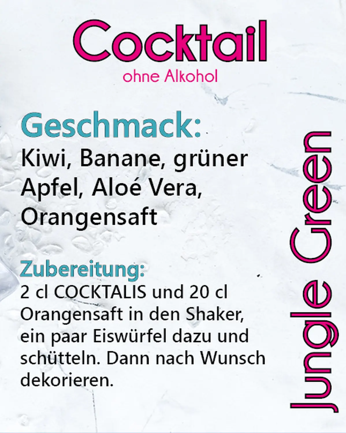 Jungle Green Cocktail ohne Alkohol von COCKTALIS Deutschland Hinten