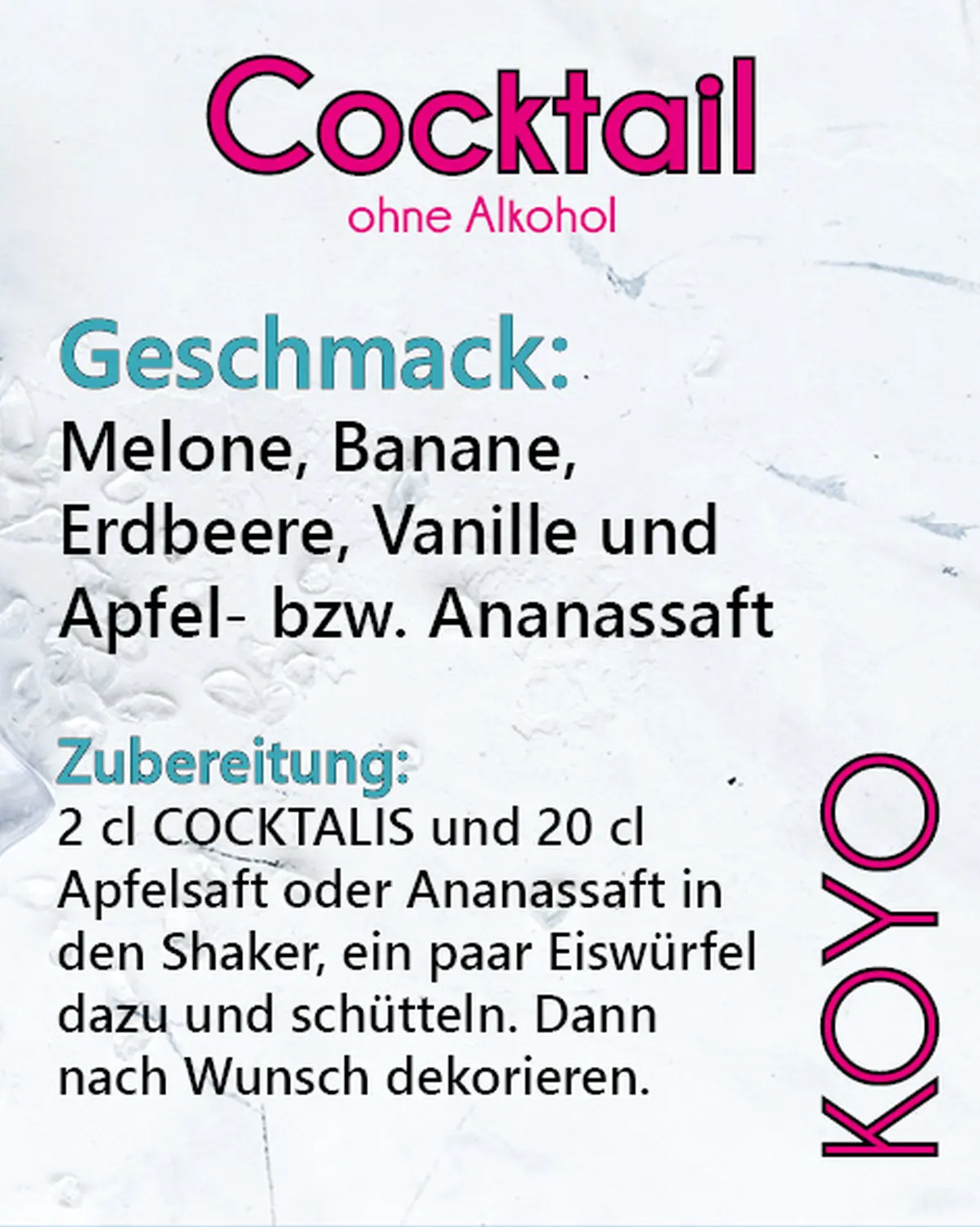 Koyo Cocktail ohne Alkohol von COCKTALIS Deutschland hinten