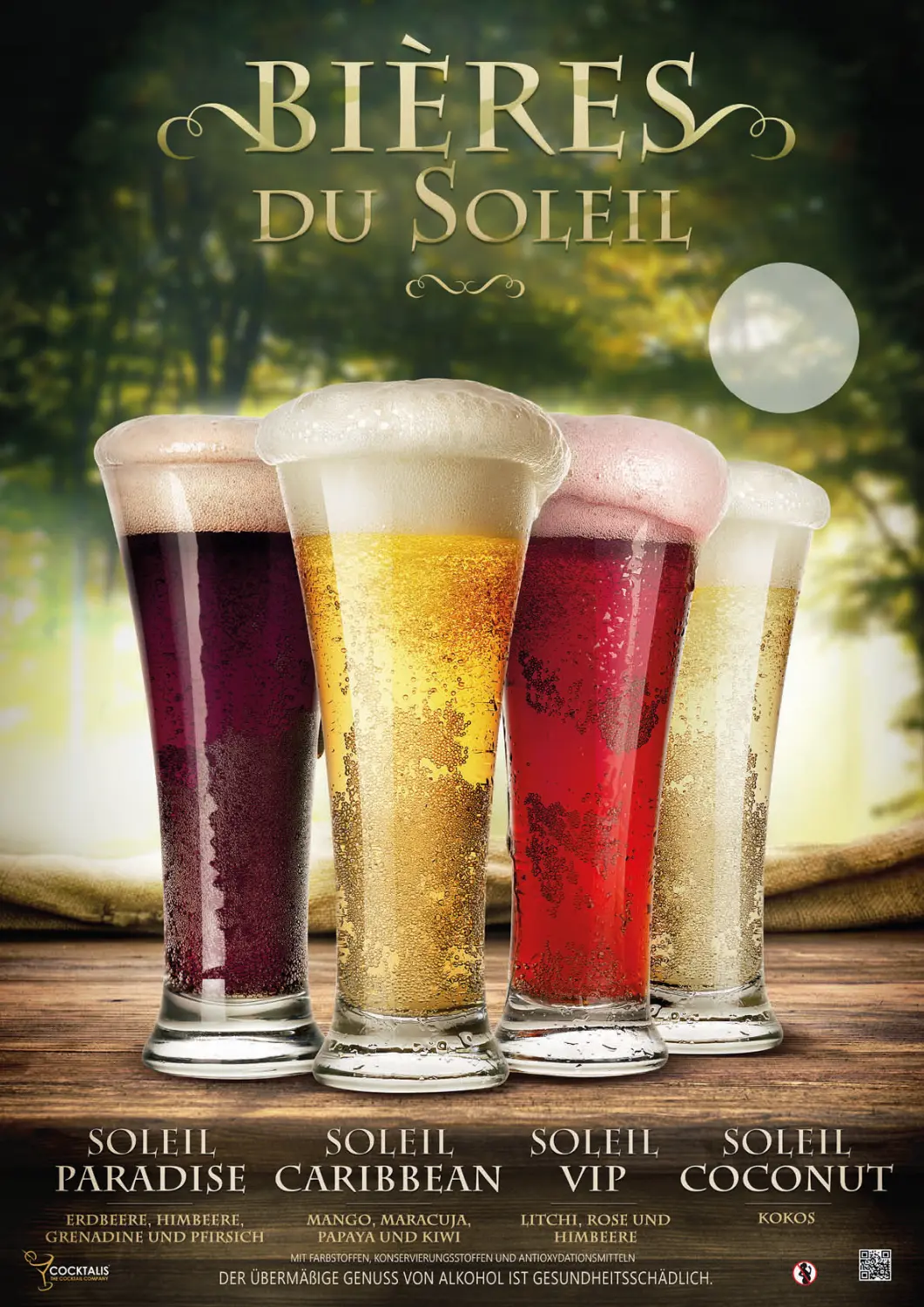 Bieres du soleil Universell und andere Drinks Poster von COCKTALIS Deutschland